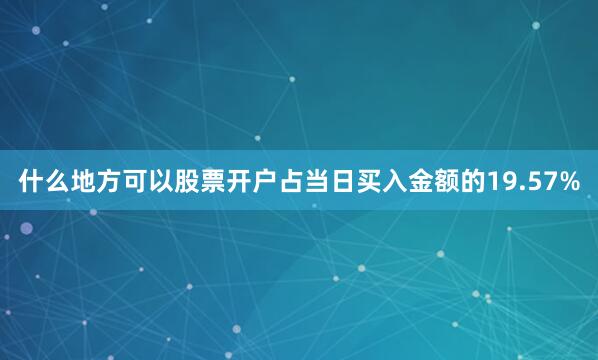 什么地方可以股票开户占当日买入金额的19.57%